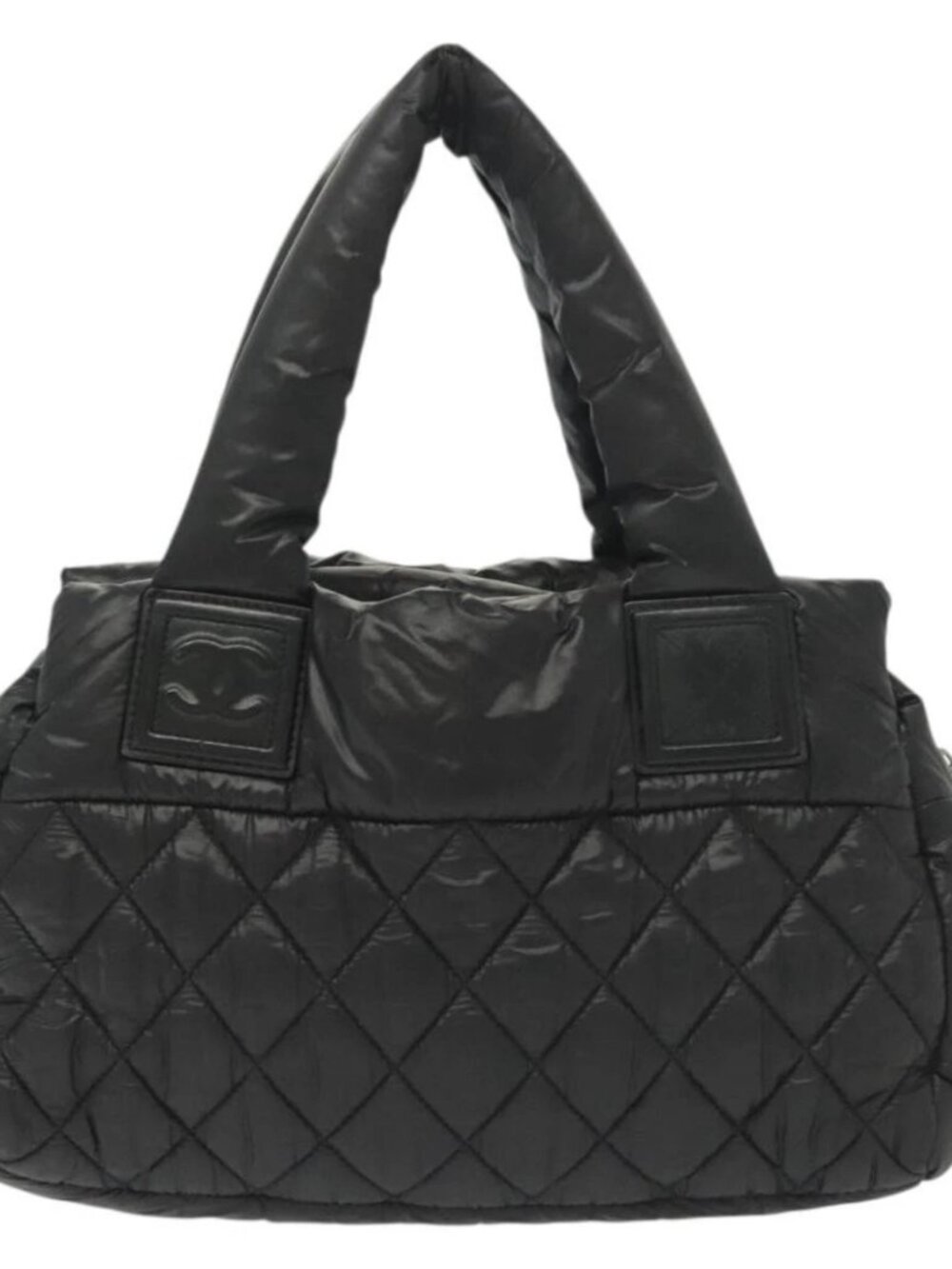 CHANEL Cococoon Hand Bag Nylon Black Silver CC Auth BA5555 - Picture 2 of 15